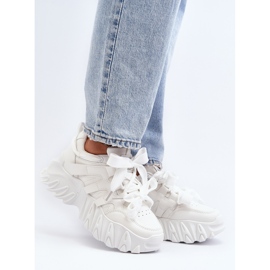 Sneakersy Damskie Na Masywnej Podeszwie Białe Ellerai 2
