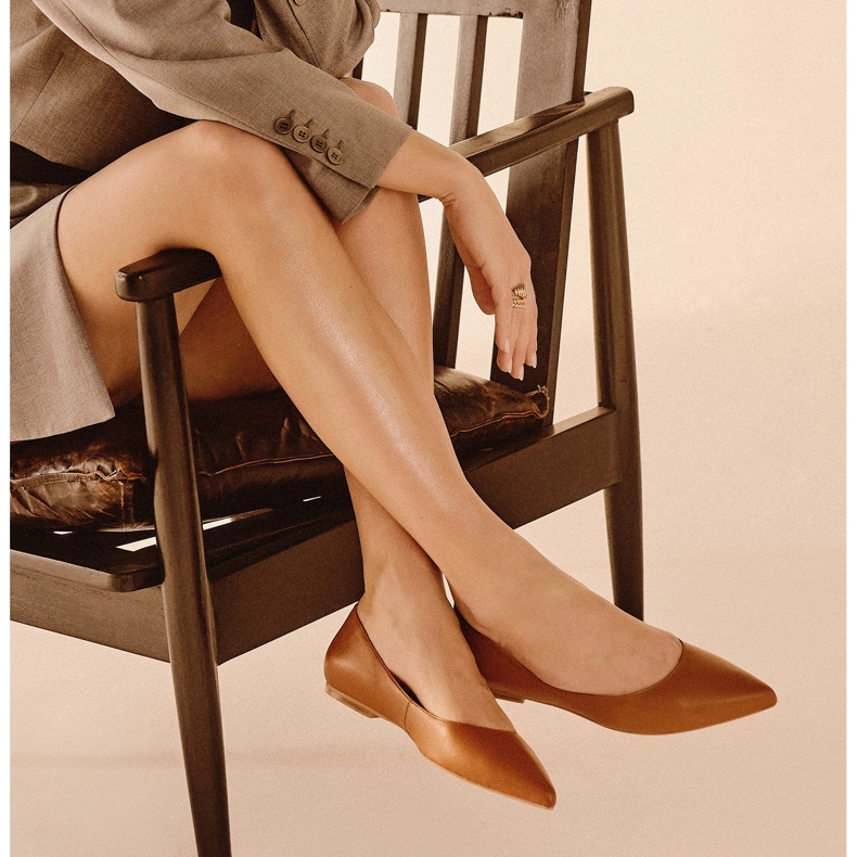 Marco Shoes Subtelne balerinki brązowe 2