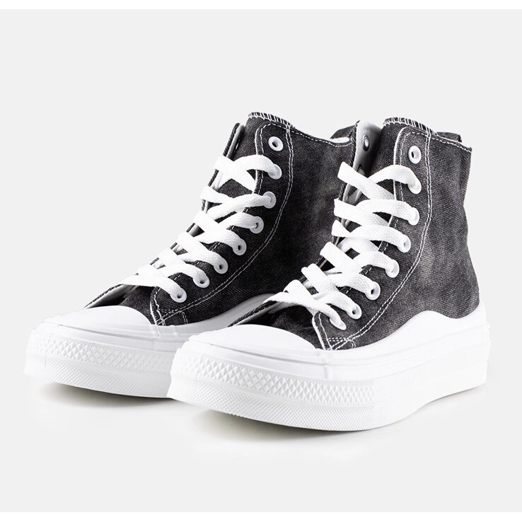 Czarne trampki na platformie Frederick 1