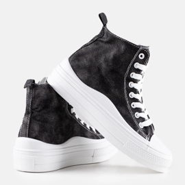 Czarne trampki na platformie Frederick 2