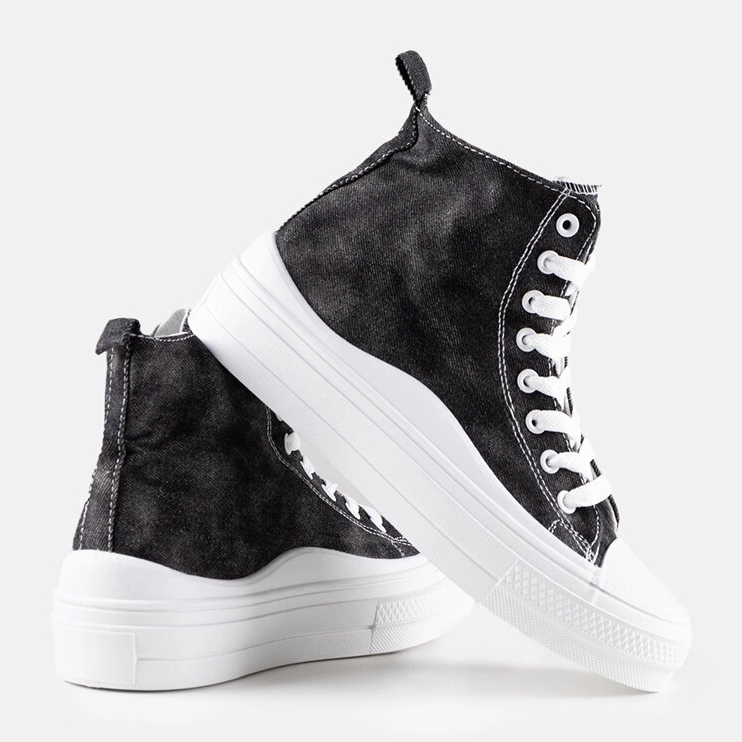 Czarne trampki na platformie Frederick 2