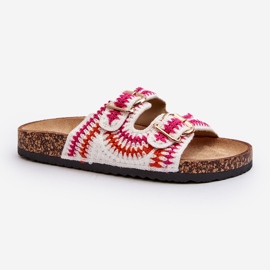 Damskie Klapki Na Korkowej Podeszwie Białe Fannea 1