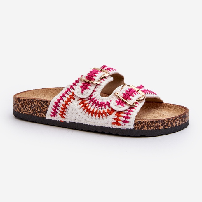 Damskie Klapki Na Korkowej Podeszwie Białe Fannea 1