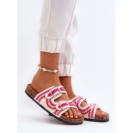 Damskie Klapki Na Korkowej Podeszwie Białe Fannea 2