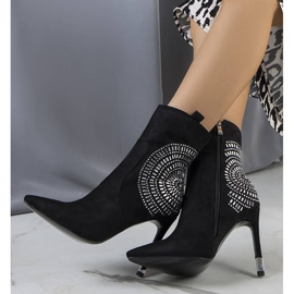 PA1 Czarne ocieplane botki na szpilce Nolani 1