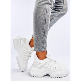 Sneakersy na koturnie Nuthall White białe 2
