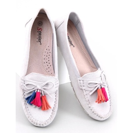 Mokasyny z frędzlami Tamla Grey szare 2