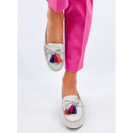 Mokasyny z frędzlami Tamla Grey szare 1