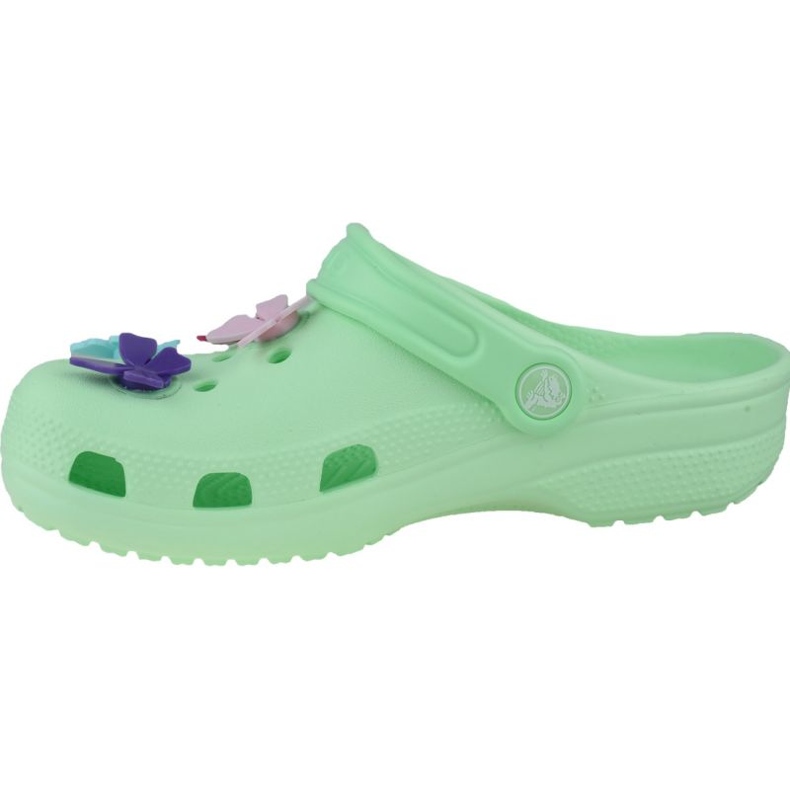 Klapki Crocs Classic Butterfly Charm Clog Jr 206179-3TI zielone 1