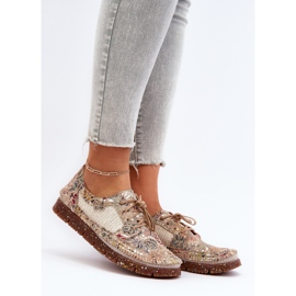 Wzorzyste Półbuty Damskie Maciejka 06347-04 Beżowe beżowy 2