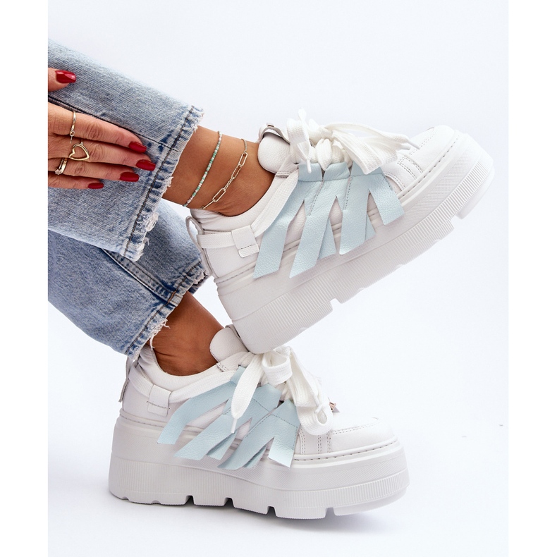 Zazoo 2F-7033 Sneakersy Na Masywnej Platformie Niebieskie 1