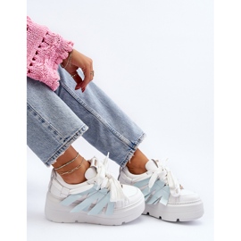 Zazoo 2F-7033 Sneakersy Na Masywnej Platformie Niebieskie 2