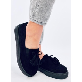 Mokasyny z frędzelkami Krauss Black czarne 2