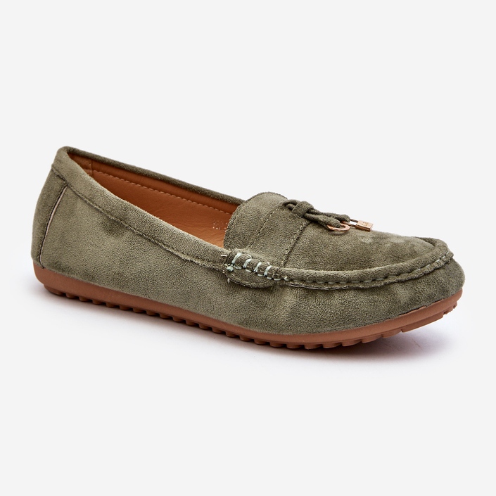 Damskie Zamszowe Klasyczne Mokasyny Zielone Ontala 2