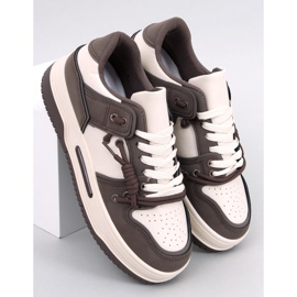 Sneakersy na wysokiej podeszwie Clavell Coffee brązowe 1