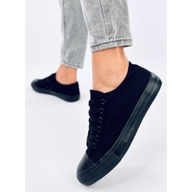 Trampki sznurowane klasyczne Levens Allblack (czarna podeszwa) czarne 3