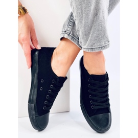Trampki sznurowane klasyczne Levens Allblack (czarna podeszwa) czarne 4