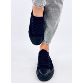 Trampki sznurowane klasyczne Levens Allblack (czarna podeszwa) czarne 1