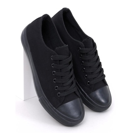 Trampki sznurowane klasyczne Levens Allblack (czarna podeszwa) czarne 5