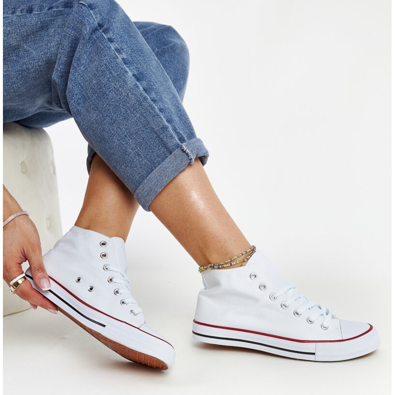 Białe wysokie trampki Eliska 1