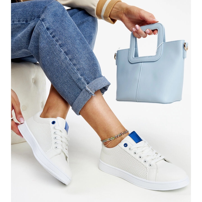 Białe trampki eko-skórzane Semret 1