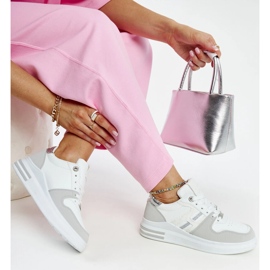 Biało-szare sneakersy na platformie Negisti białe 1
