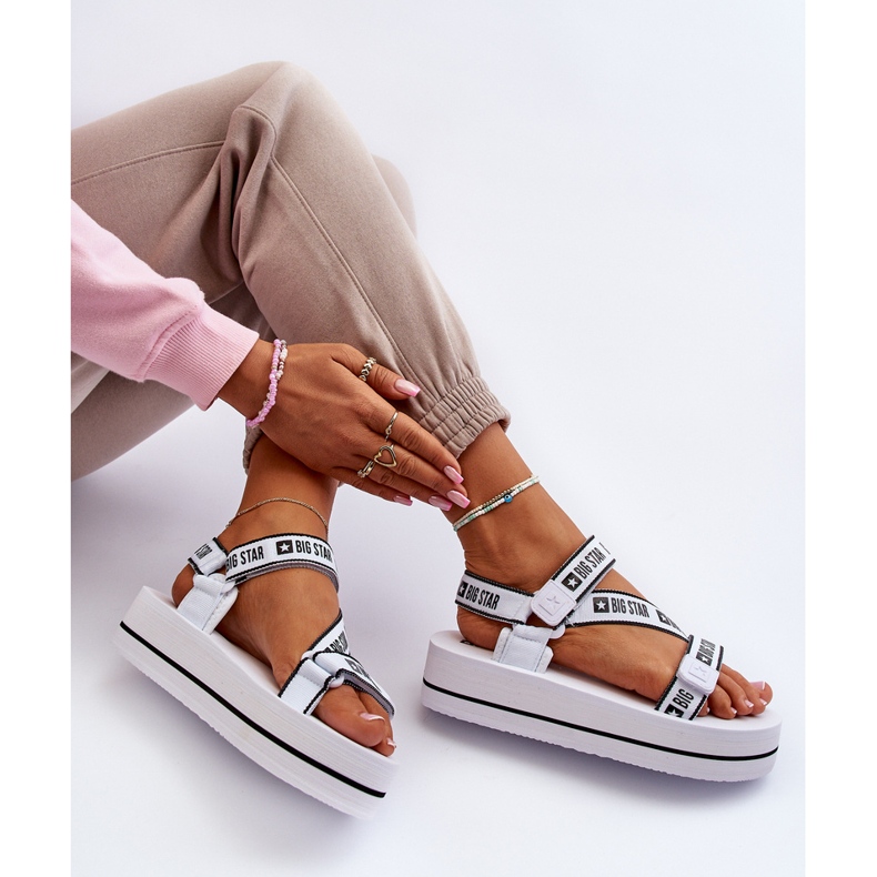 Sandały Damskie Na Platformie Big Star NN274A526 Białe 1