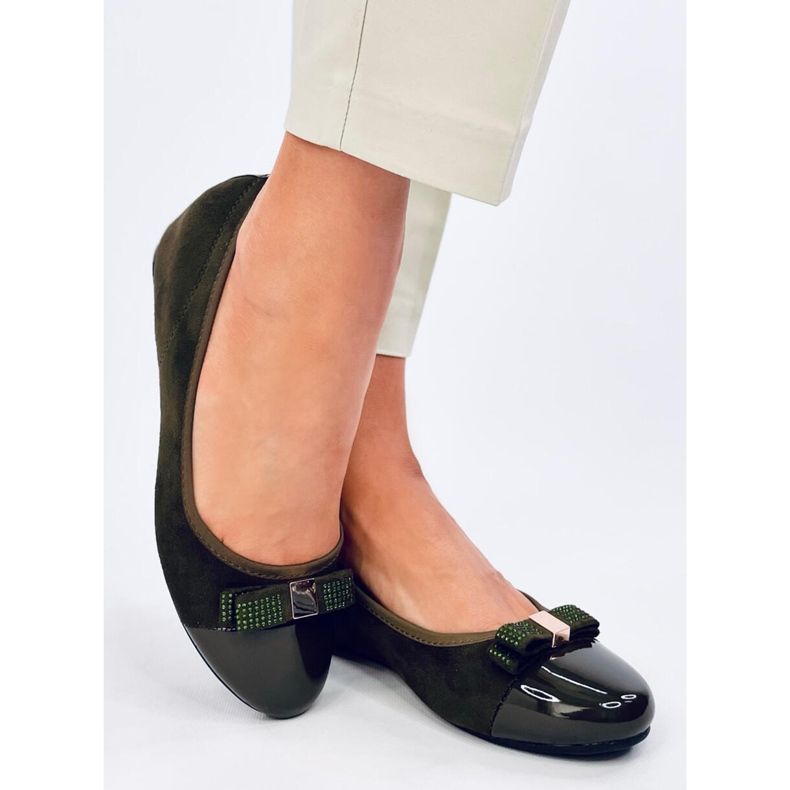 Baleriny na koturnie Abecas Green zielone 2