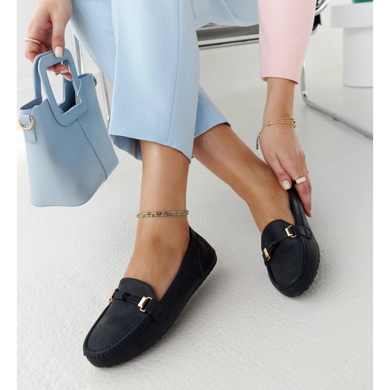 Granatowe mokasyny o matowym wykończeniu Scafati niebieskie 1