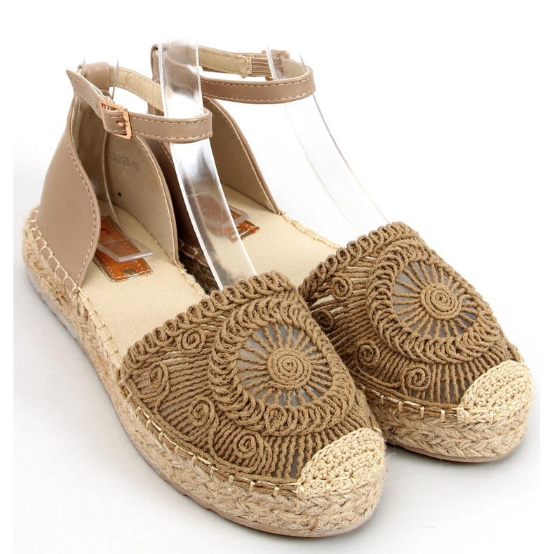 Espadryle ażurowe Jasmine Khaki beżowy 1