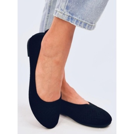 Baleriny z dzianiny Newey Black czarne 2