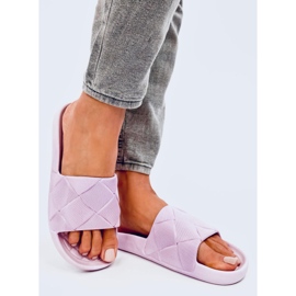 Klapki gumowe Lottner Purple różowe 2