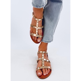 Sandałki z ćwiekami Neha Gold złoty 1