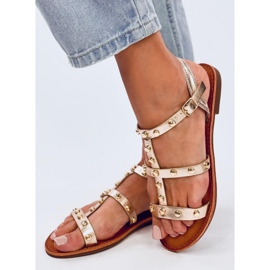 Sandałki z ćwiekami Neha Gold złoty 2