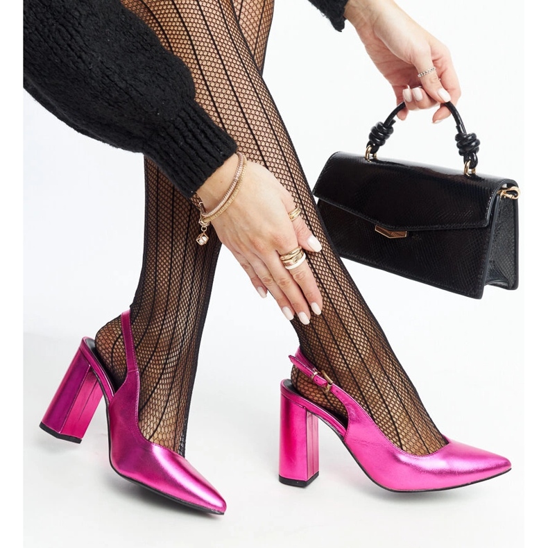 Różowe czółenka z odkrytą piętą Wechsler 1