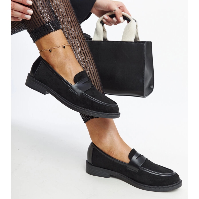 Czarne zamszowe mokasyny Floretta 1