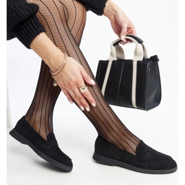 Czarne zamszowe mokasyny Nibras 1