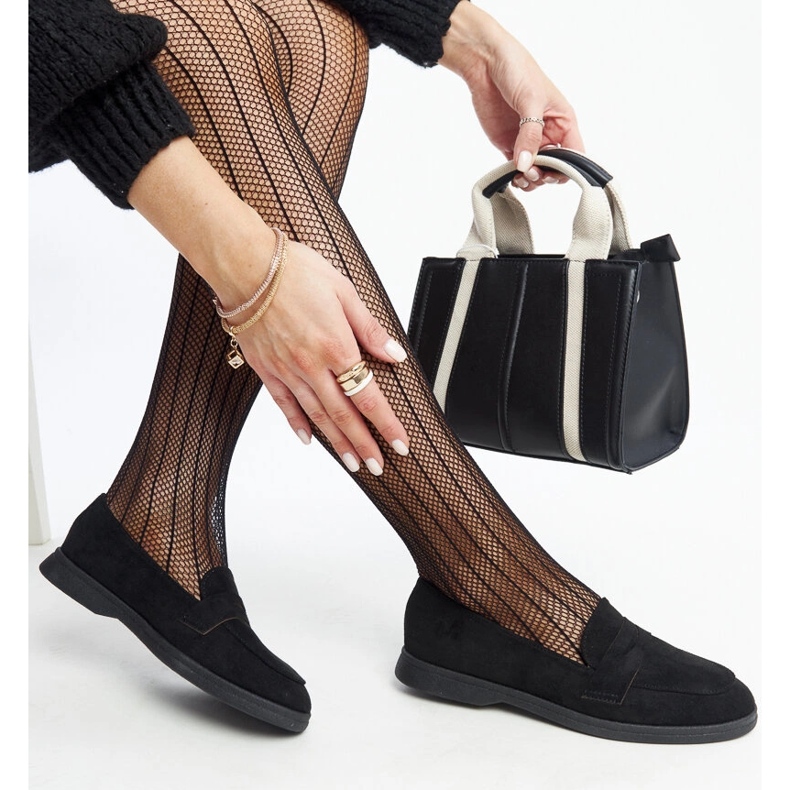 Czarne zamszowe mokasyny Nibras 1