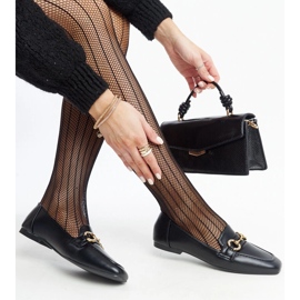 Czarne mokasyny z klamerką Areebah 1