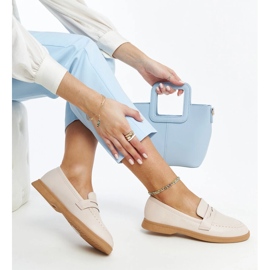 Jasnobeżowe klasyczne mokasyny Nawrah beżowy 1