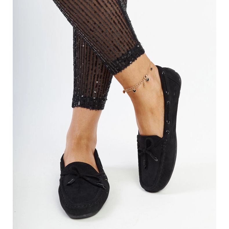 Czarne mokasyny z kokardą Hayam 2