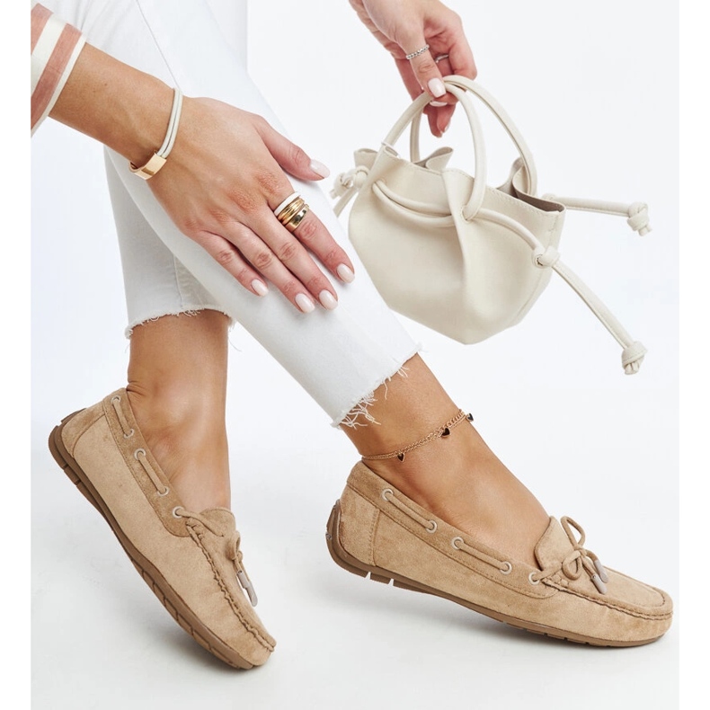 Brązowe mokasyny z kokardą Hayam 1