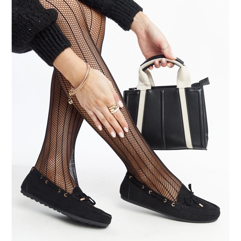 Czarne zamszowe mokasyny Aneesa 1