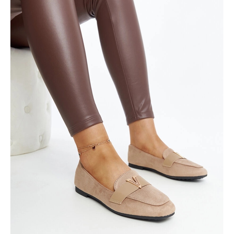 Brązowe mokasyny z ozdobą Namal 1