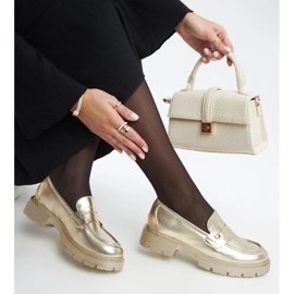 Złote mokasyny Eko skórzane Mladenka złoty 1