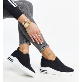 Czarne tenisówki na koturnie Fossacesia 1