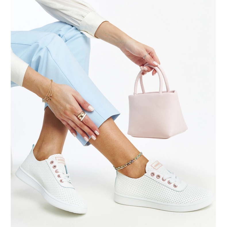 Białe trampki eko-skórzane Yusra 1