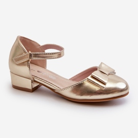 Balerinki Dziewczęce Z Kokardą Złote Andarifa złoty 1