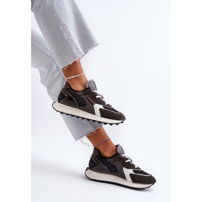 Sneakersy Damskie Na Platformie Memory Foam System Big Star NN274683 Czarne 1