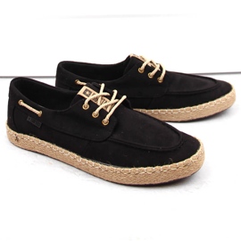 Zamszowe półbuty męskie mokasyny espadryle czarne Big Star NN174051 1